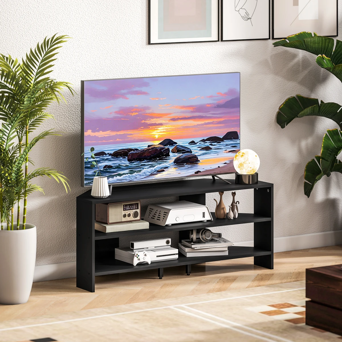 HOMCOM HOMCOM Corner TV Stand 47 Inch TV Open Shelves Living Room - TV Unit