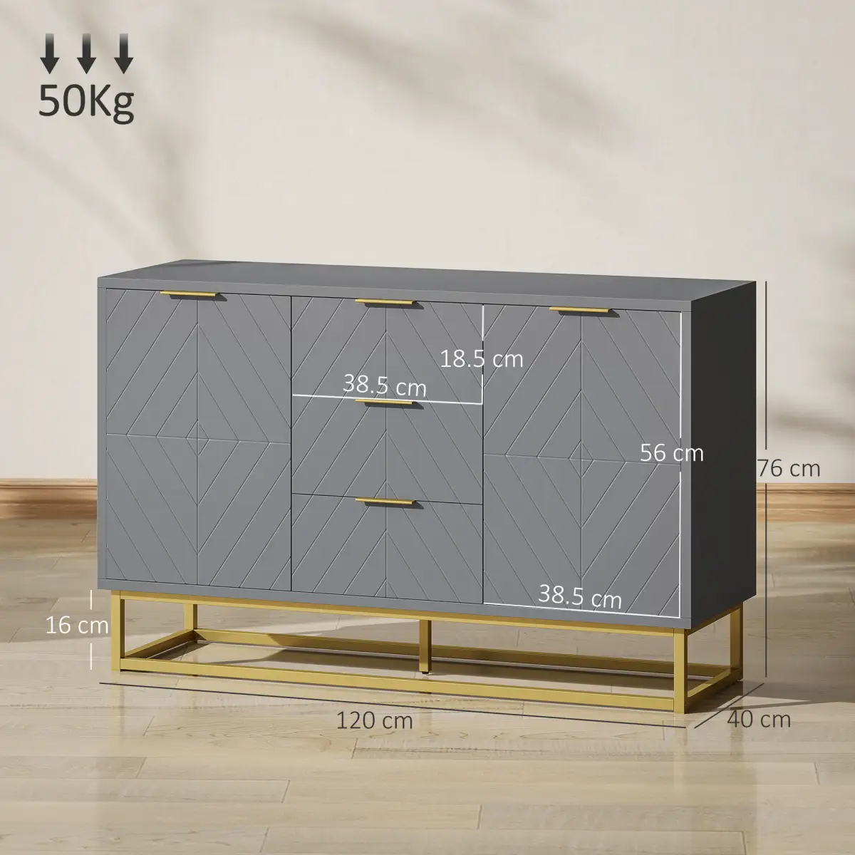 HOMCOM HOMCOM Sideboard Storage Cabinet with Adjustable Shelves - Sideboard