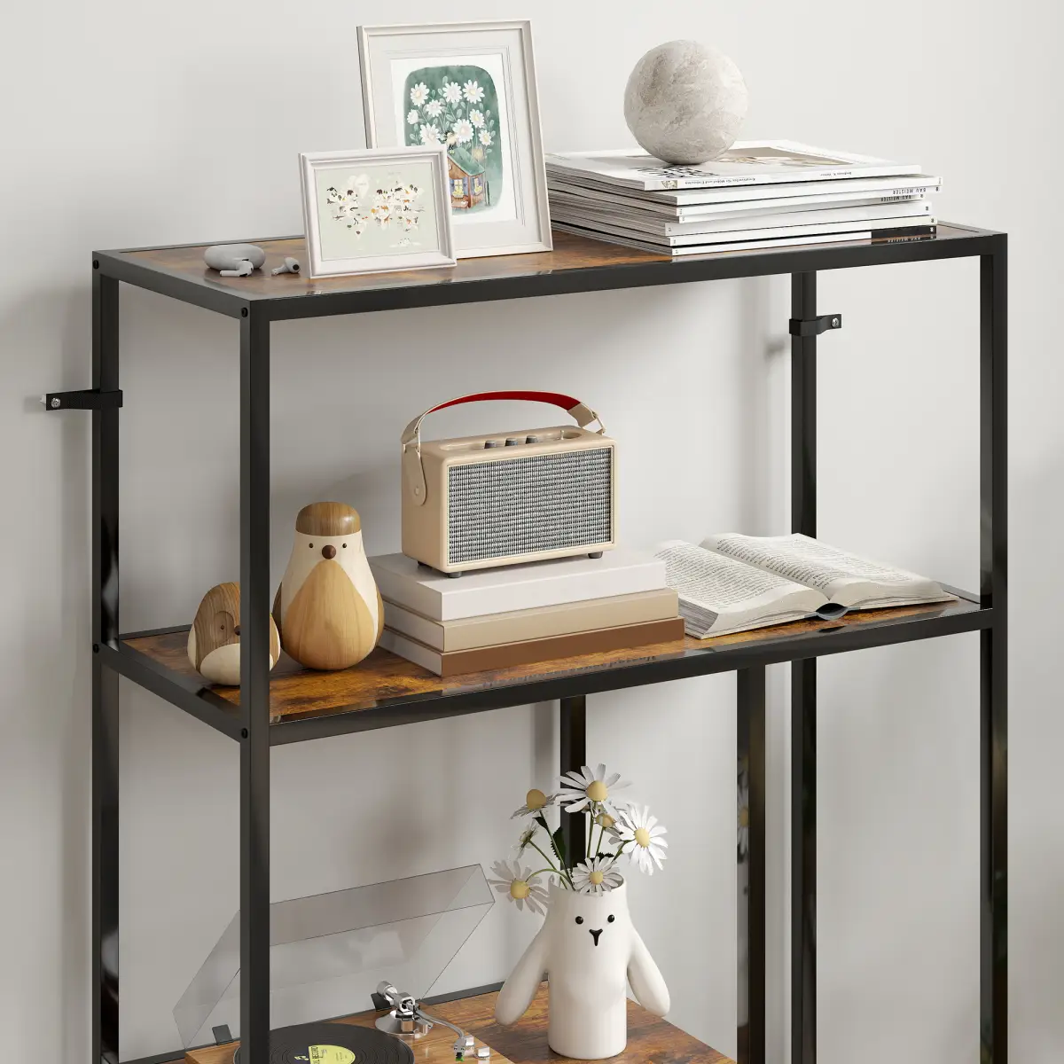 HOMCOM HOMCOM Industrial Bookshelf Bookcase w/ Open Shelves for Study - Bookcase