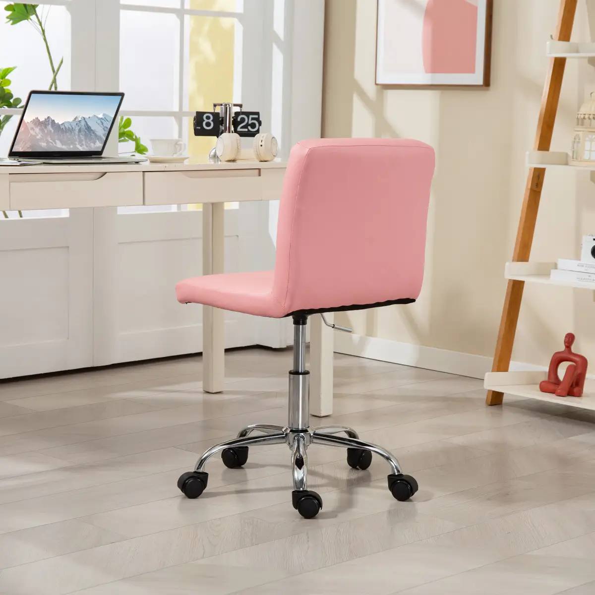 HOMCOM HOMCOM Modern Vanity Computer Desk Chair with Rolling Wheels - Office Chair