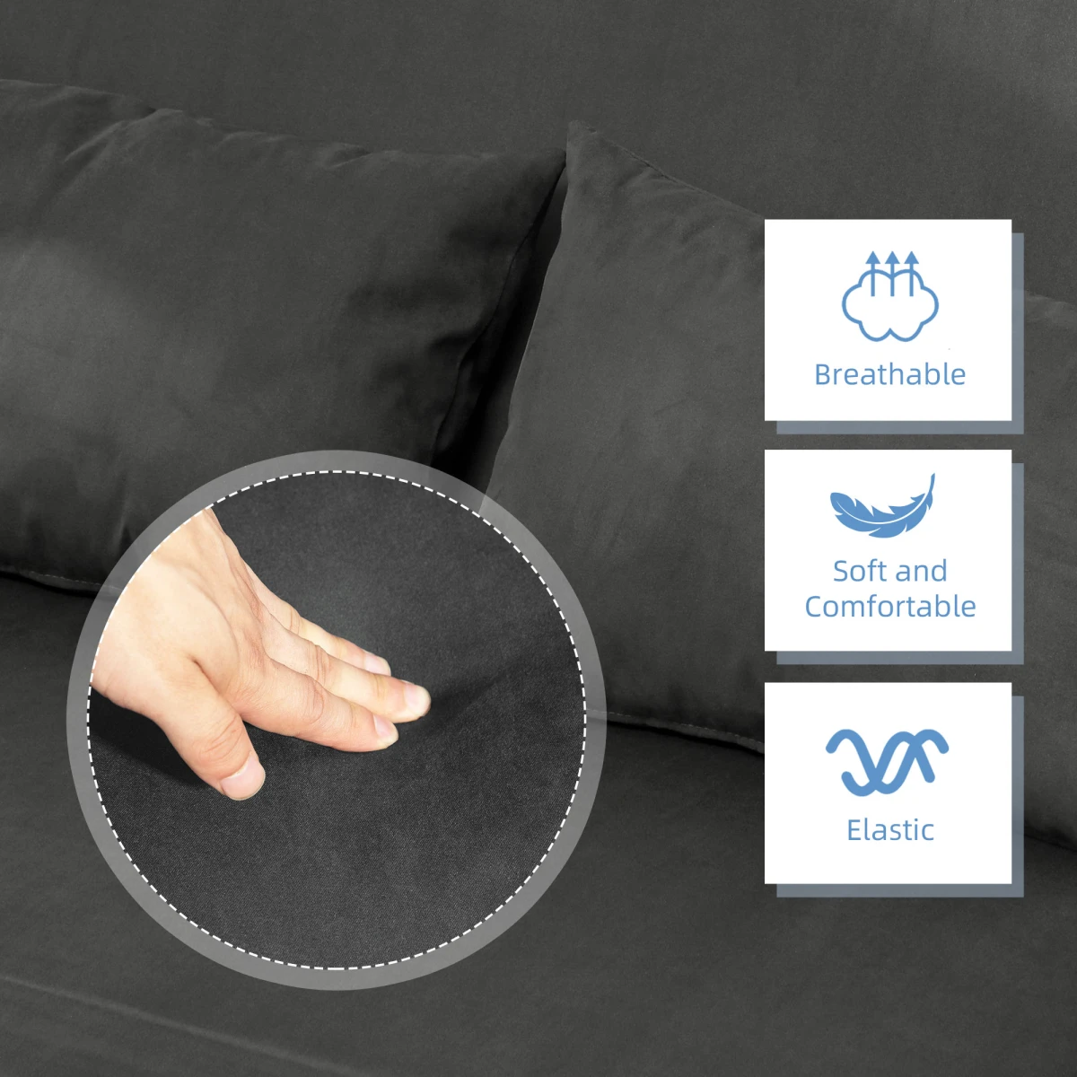 HOMCOM Homcom Fabric Sofa Bed 2Seater Five Position Back Home Use - Sofa