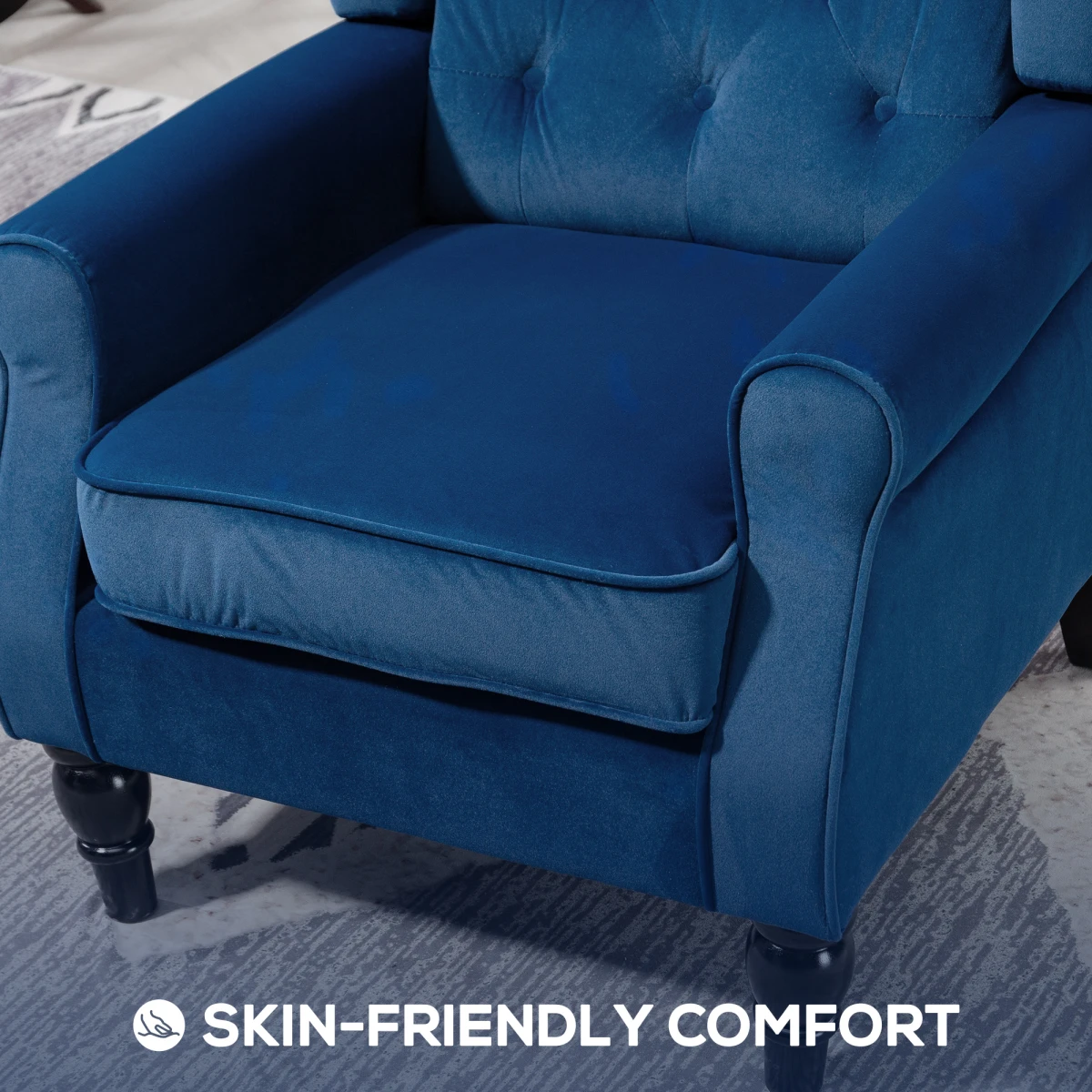 HOMCOM HOMCOM Wingback Accent Chair Tufted Retro Upholstery - Accent Chair