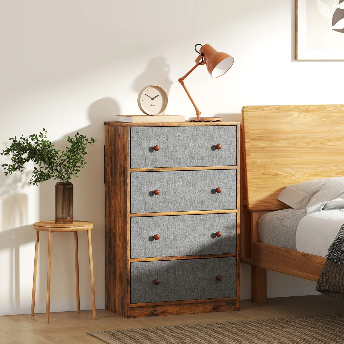 HOMCOM Chest Of Drawers 4 Or 6 Drawers Lightweight Fabric Dresser For Bedroom Organizer by HOMCOM