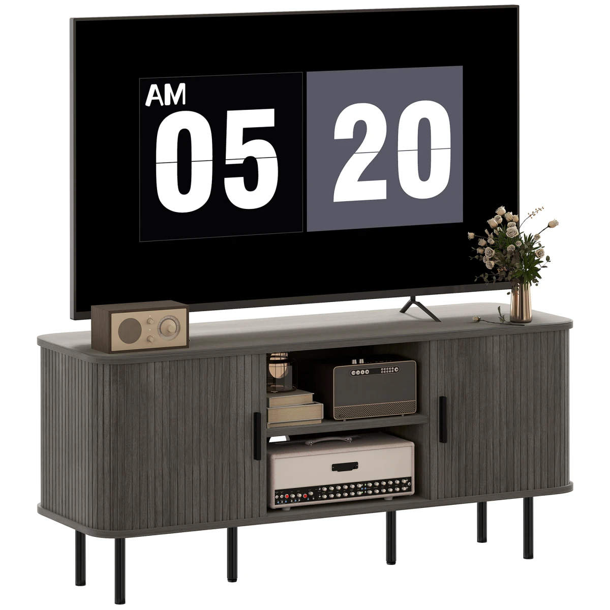 HOMCOM TV Stand Wide 140cm Cable Management Living Room by HOMCOM