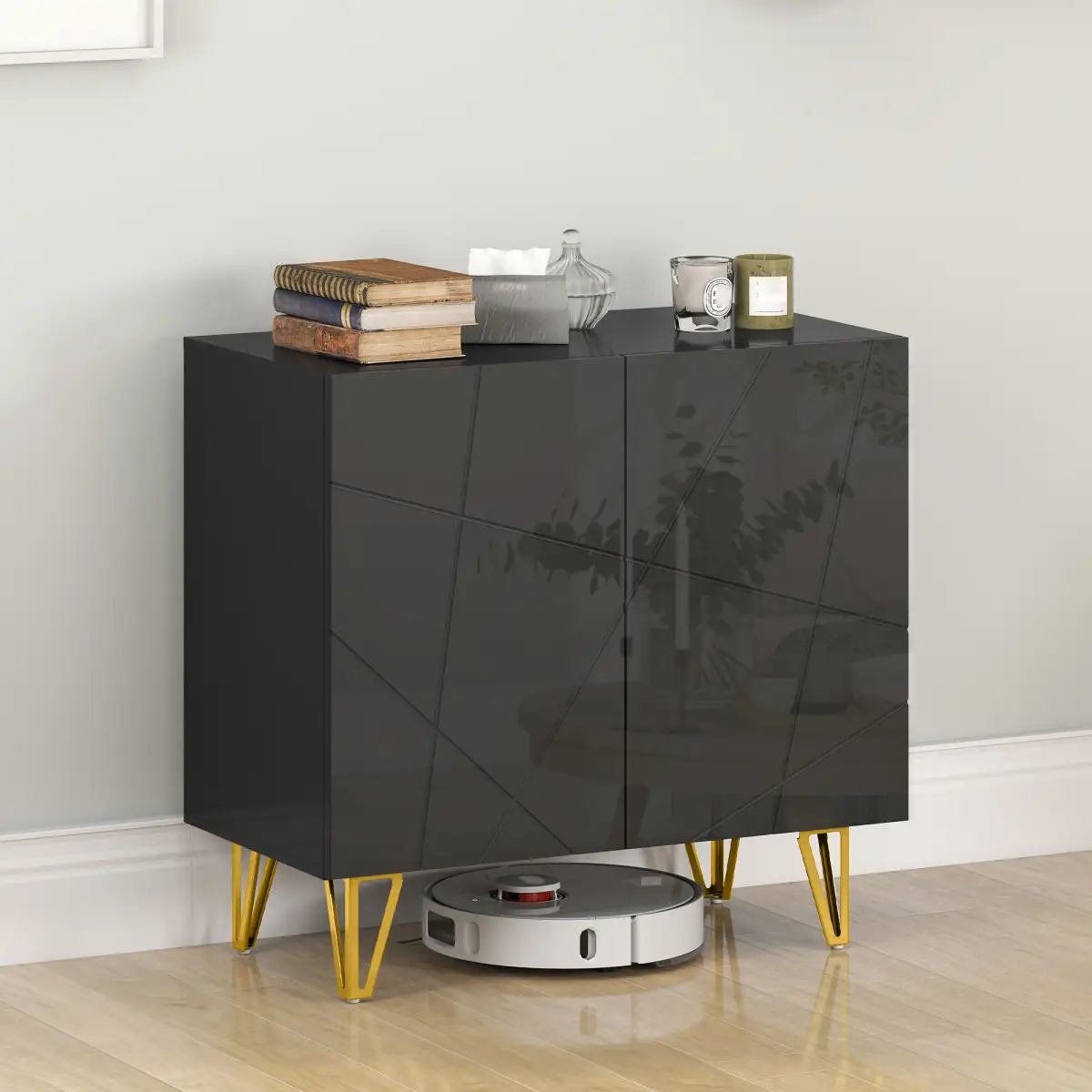 HOMCOM HOMCOM Storage Cabinet, Sideboard with Adjustable Shelf, Black - Sideboard