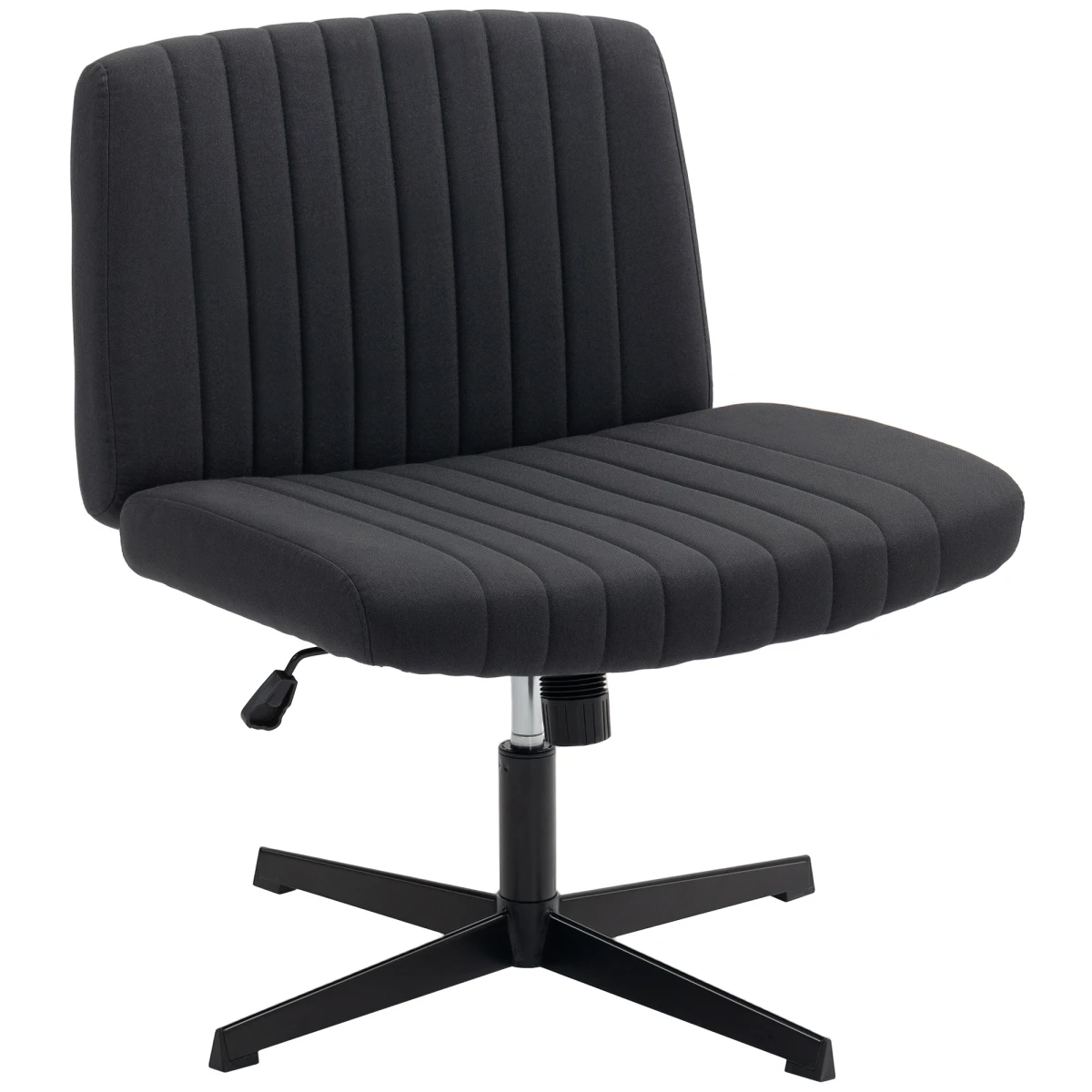 HOMCOM Linen Office Chair 62.5cm Tilt Cross Leg by HOMCOM