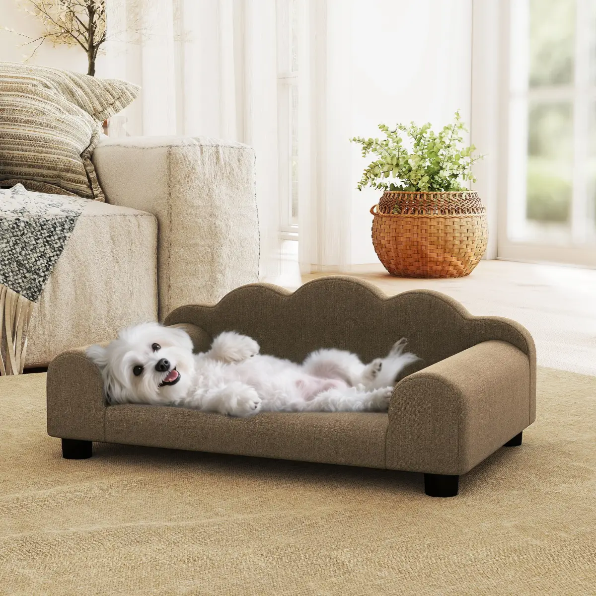 PawHut PawHut Dog Sofa Bed, Cat Sofa with Backrest, Armrest, for Small Dogs - Dog Beds