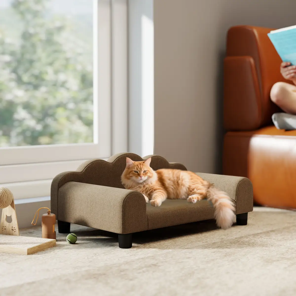 PawHut PawHut Dog Sofa Bed, Cat Sofa with Backrest, Armrest, for Small Dogs - Dog Beds