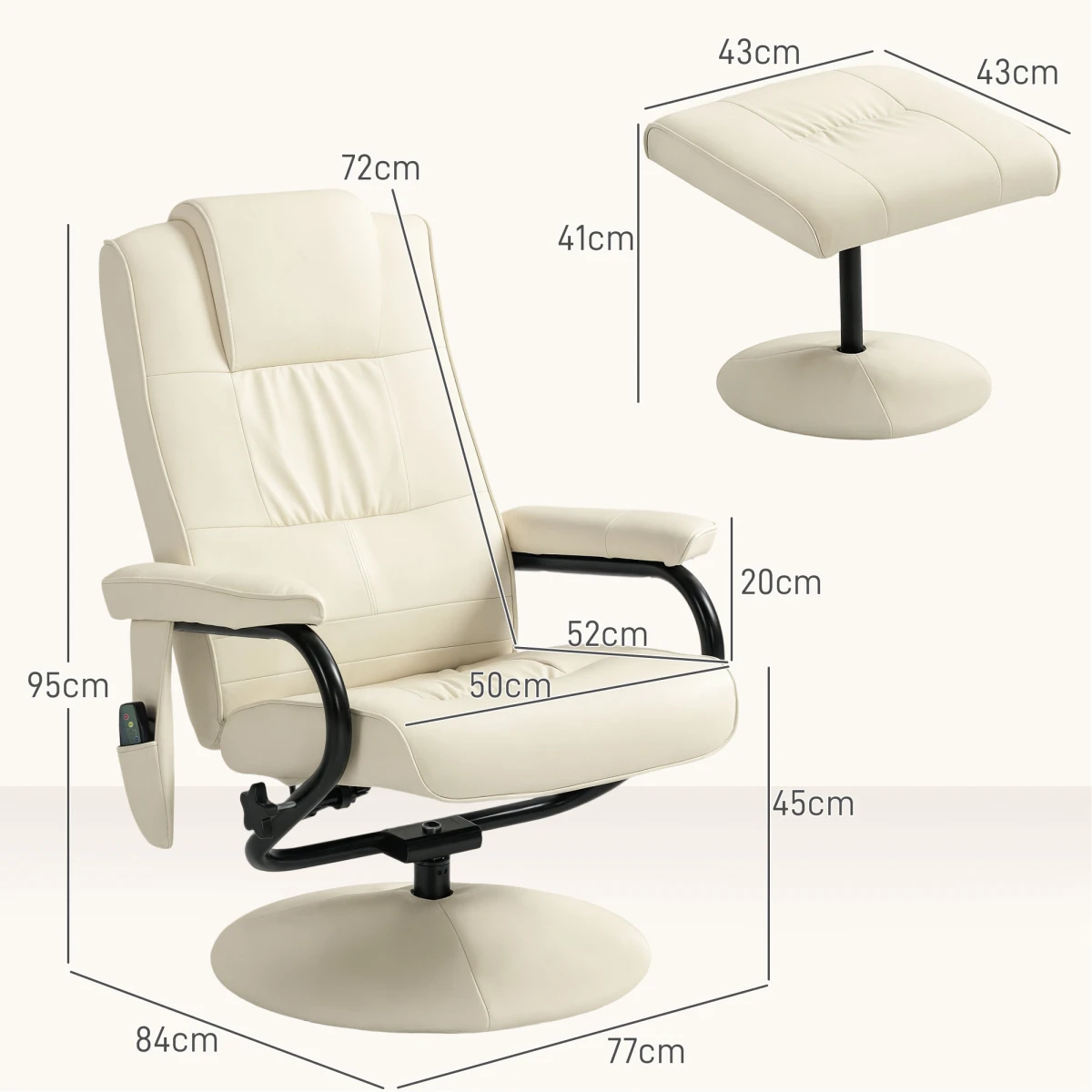 HOMCOM Massage Recliner Chair 10 Point Vibration Home Use by HOMCOM
