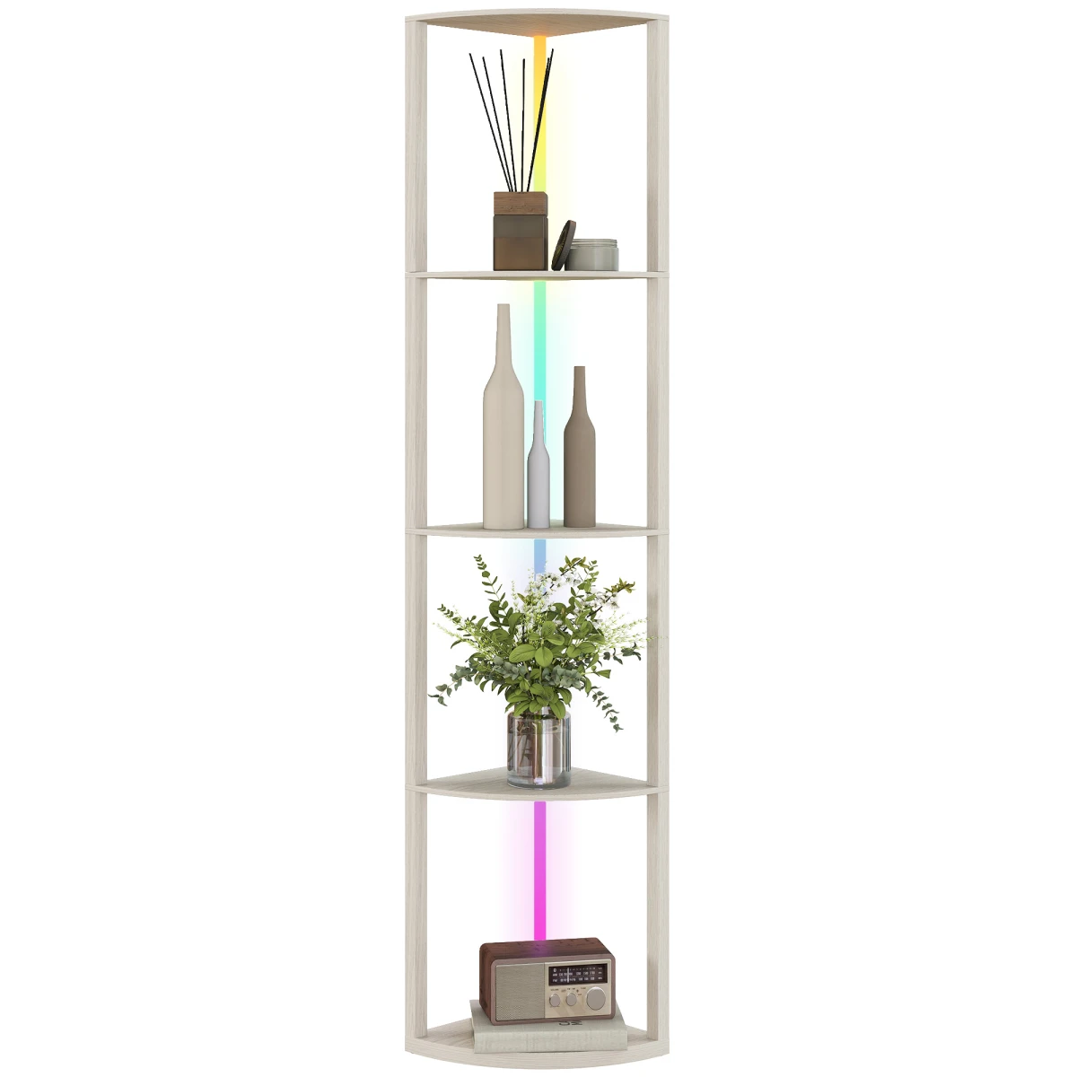 HOMCOM HOMCOM LED Floor Lamp Shelves 5-Tier RGB RC Corner - Lamp