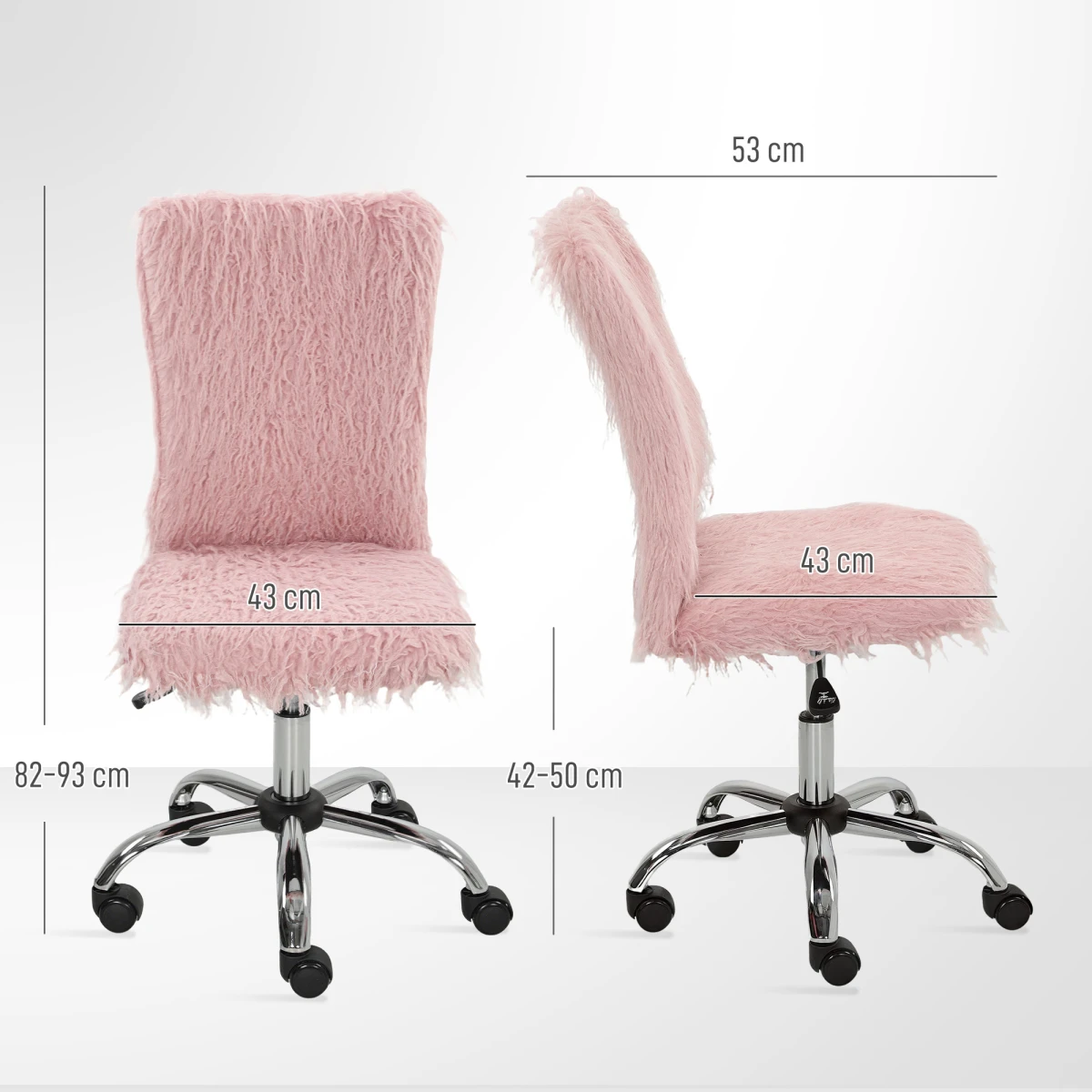 HOMCOM HOMCOM Armless Makeup Vanity Chair 360Swivel Home - Office Chair