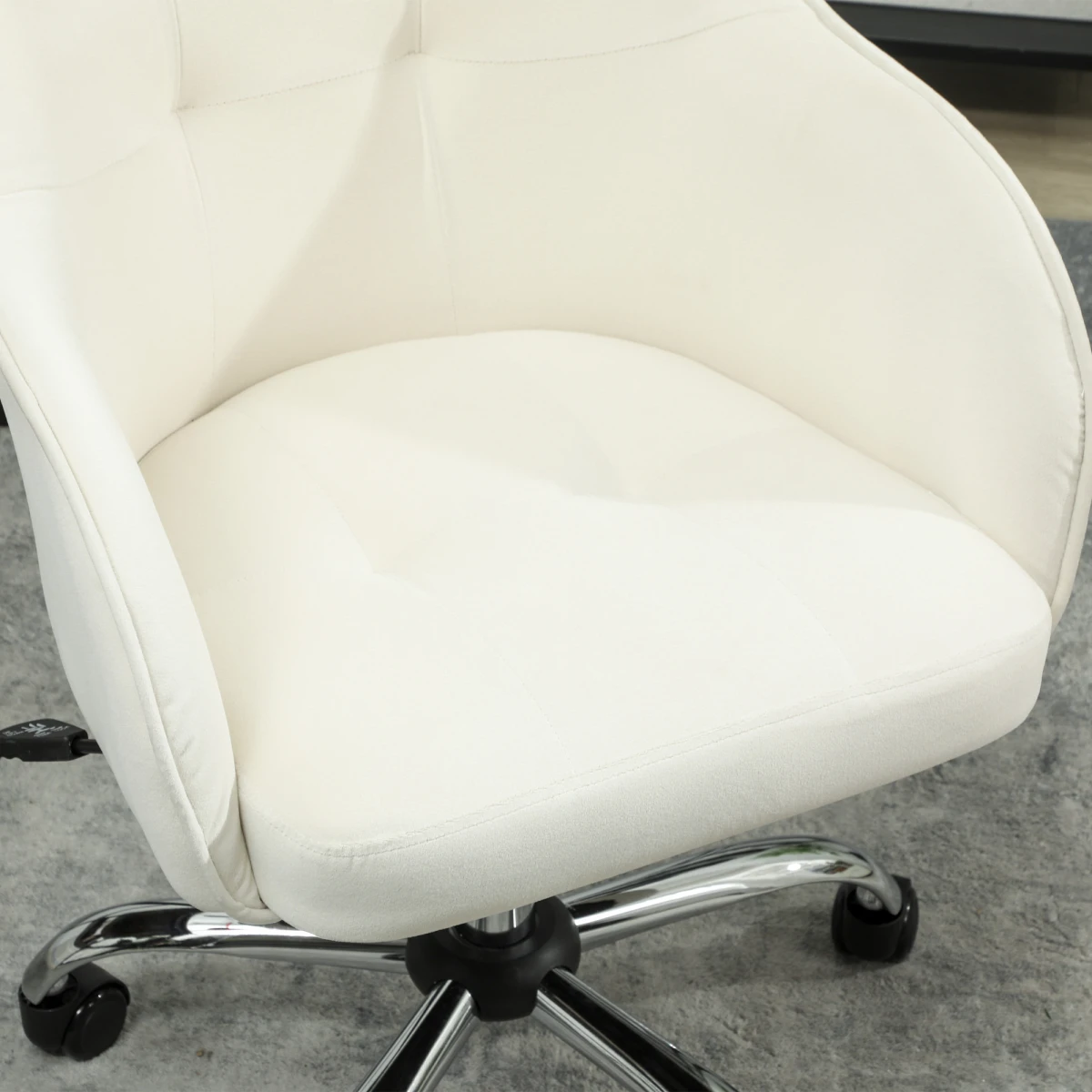 HOMCOM HOMCOM Velvet Vanity Chair 46-56cm Adjustable Desk - Office Chair