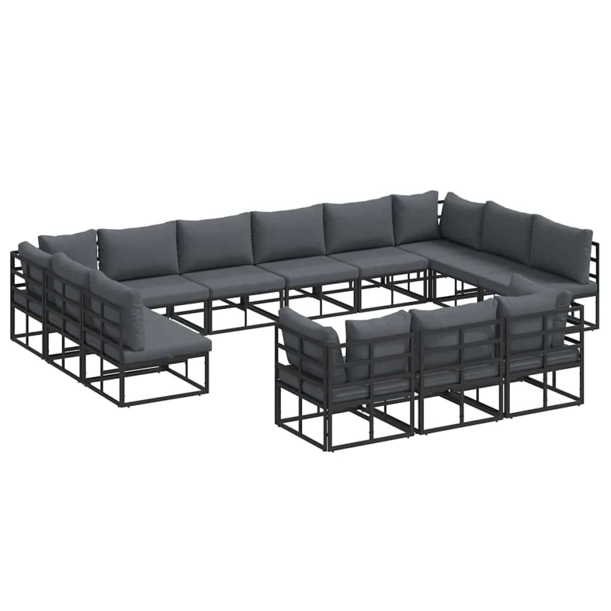 vidaXL Sofa Set 13pc Modular Cushions Patio by vidaXL