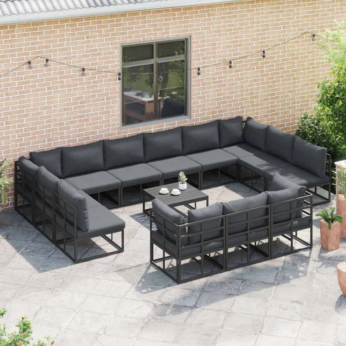 vidaXL Sofa Set 13pc Modular Cushions Patio by vidaXL