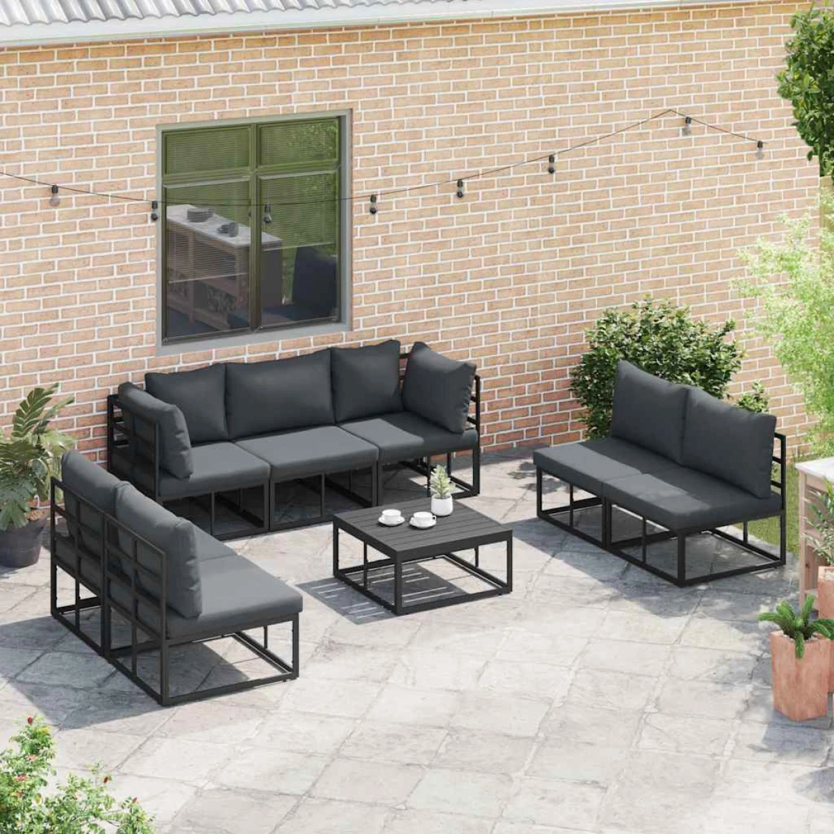 VidaXL Sofa Set 7Pc Weatherproof Outdoor by vidaXL