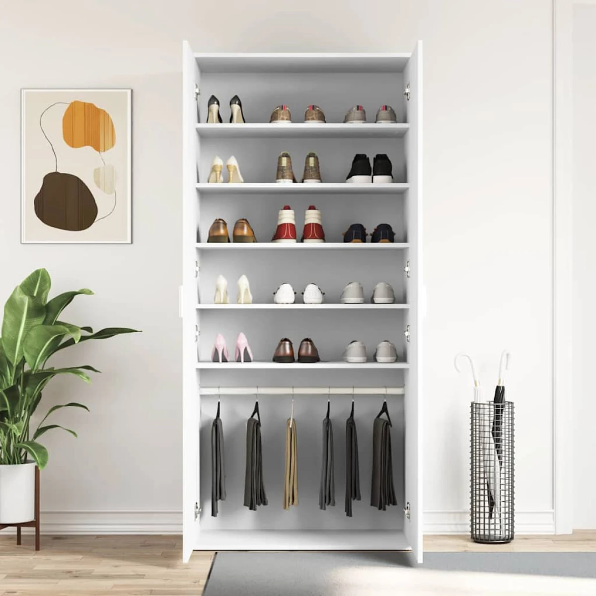 vidaXL VidaXL Shoe Cabinet 80 x 39 x 180 cm Engineered Wood With Door For Entryway Organization - Shoe Storage