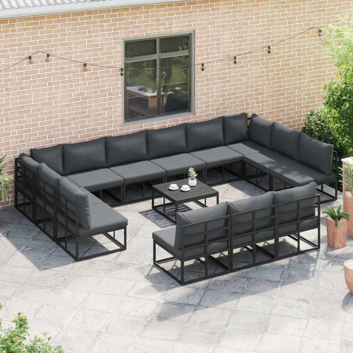 VidaXL Garden Sofa Set 13-Piece Aluminium Frame by vidaXL