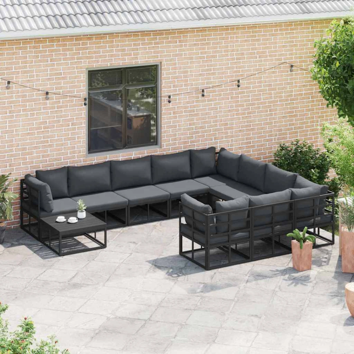 vidaXL VidaXL Garden Sofa Set 10 Pc Modular Outdoor Patio - Garden Sofa Sets