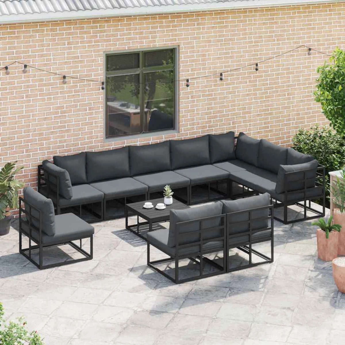 vidaXL VidaXL Garden Sofa Set 10pc Weatherproof Aluminum - Garden Sofa Sets
