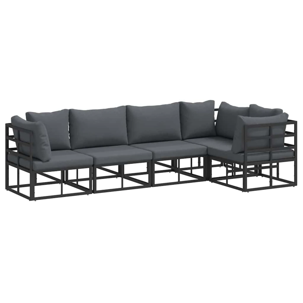 vidaXL VidaXL Garden Sofa Set 5Piece Modular Aluminium Frame Cushions For Outdoor Patio Entertaining - Garden Sofa Sets