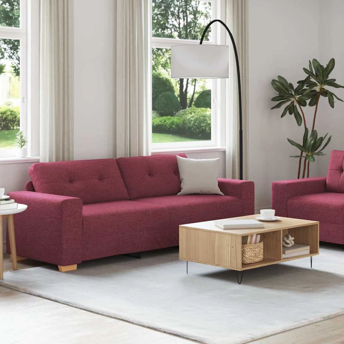vidaXL VidaXL Sofa Set 221x78x80 Cm Plush Cushions Living Room - Sofa