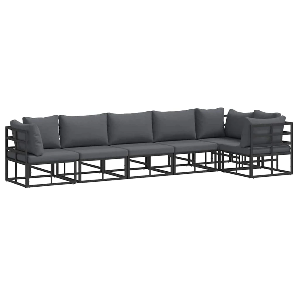 vidaXL Garden Sofa Set 6P Aluminum Cushions Patio by vidaXL