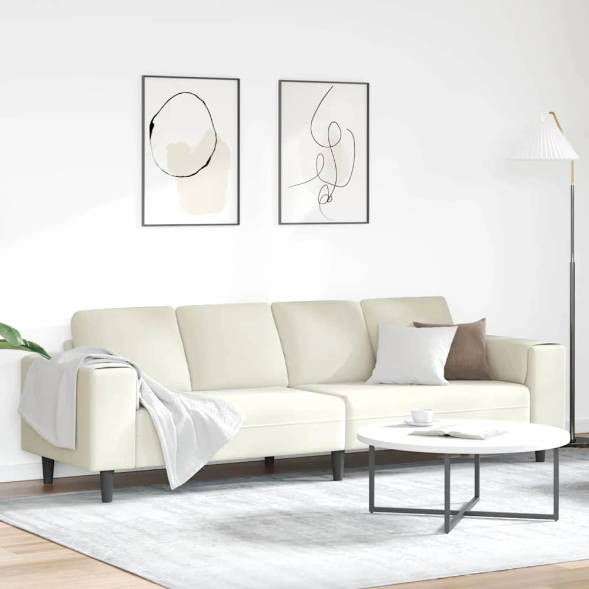 vidaXL Blue Velvet Sofa Set L Shape 3Pc Cozy Modern Living - Sofa