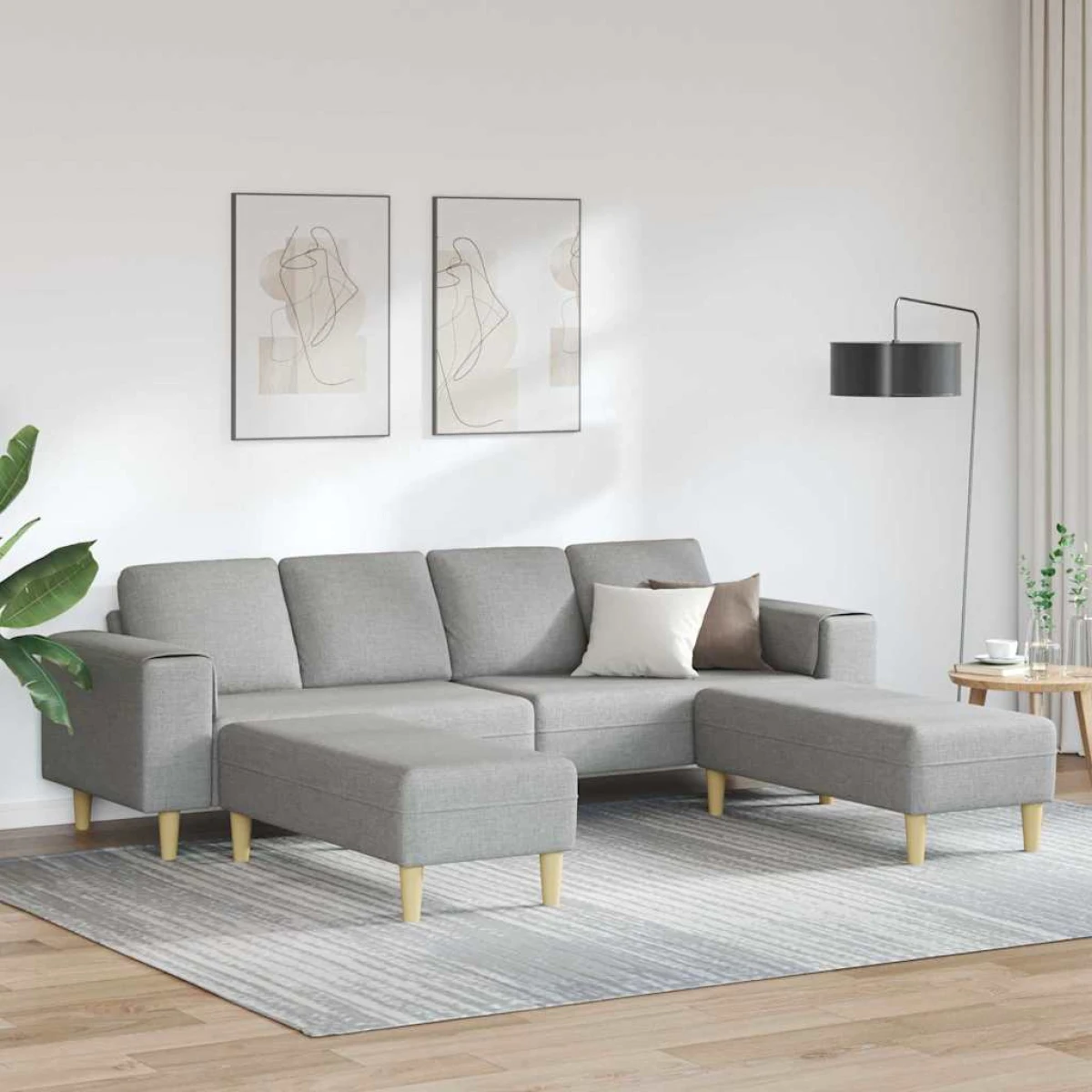 Premium Sofa Set Three Seater Light Grey With Breathable Fabric For Modern Living Rooms And Stylish Decor by vidaXL
