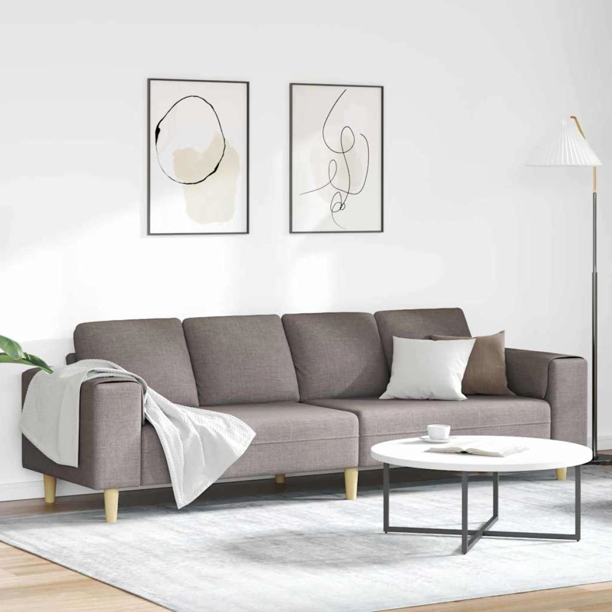 Premium Sofa Set Three Seater Light Grey With Breathable Fabric For Modern Living Rooms And Stylish Decor by vidaXL