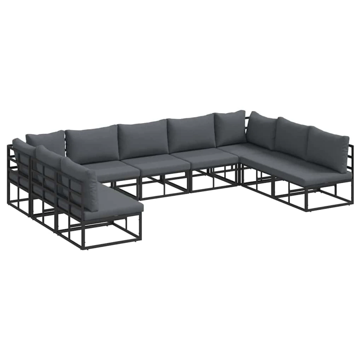 Premium Garden Sofa Set 9pc Aluminum Frame Patio by vidaXL