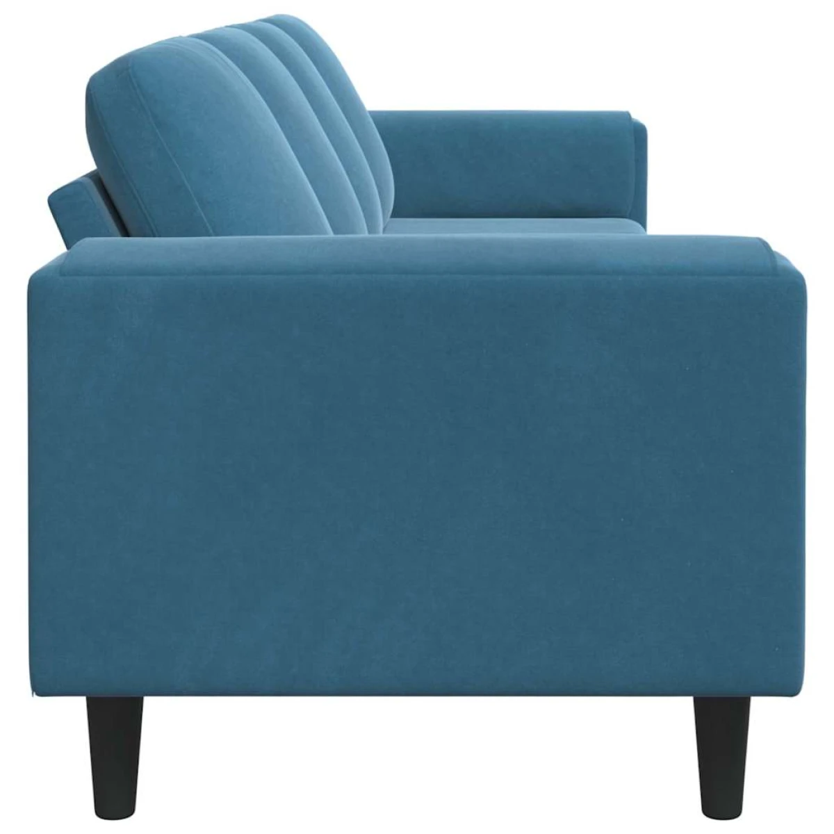 vidaXL Blue Velvet Sofa Set L Shape 3Pc Cozy Modern Living - Sofa