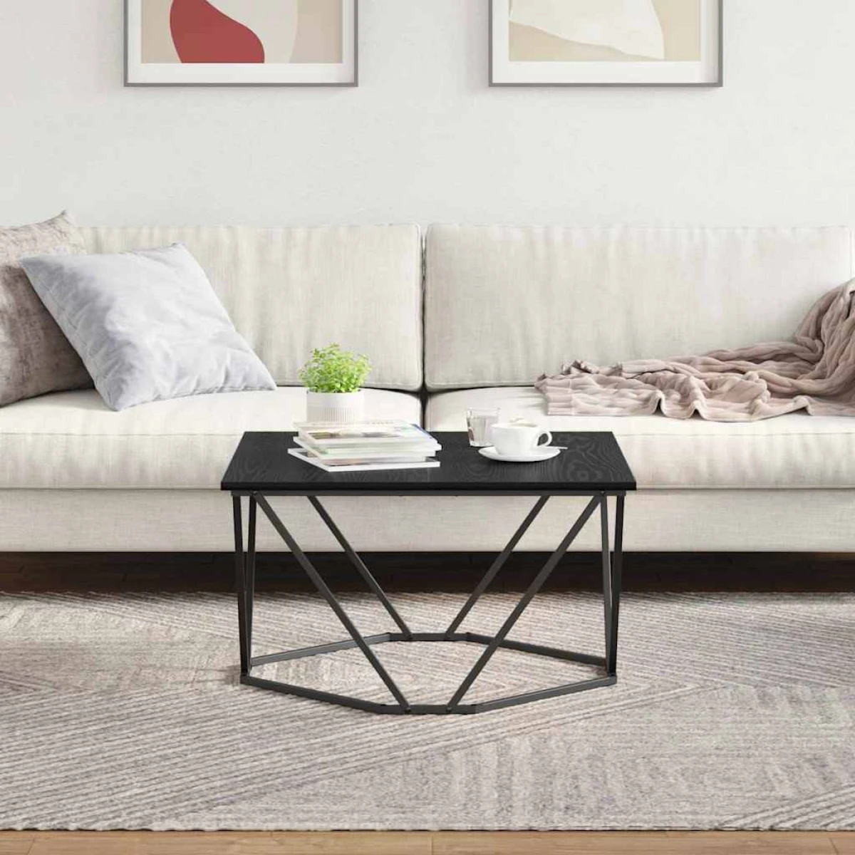 VidaXL Coffee Table 80x80x45 cm Black Oak Living Room by vidaXL