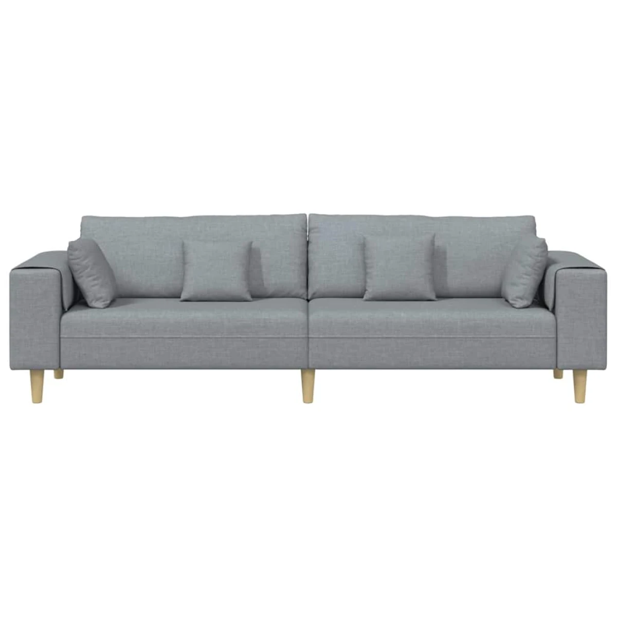 vidaXL Quality Fabric Sofa 208 cm Cushions Light Grey For Home - Sofa