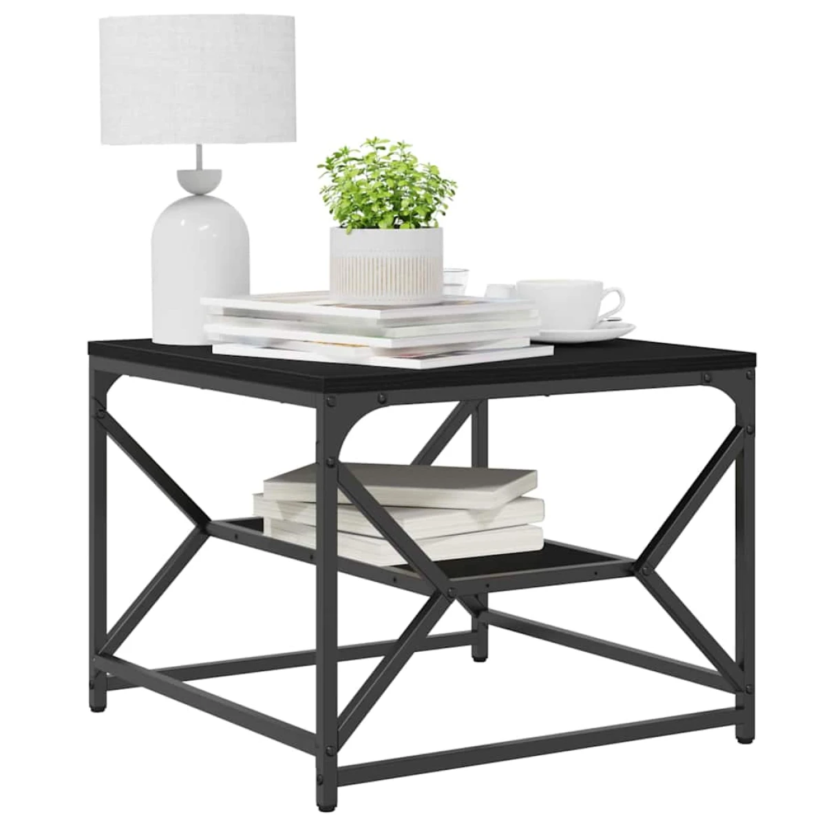 VidaXL Coffee Table 51x50x40 cm Black Oak Modern Lounge by vidaXL