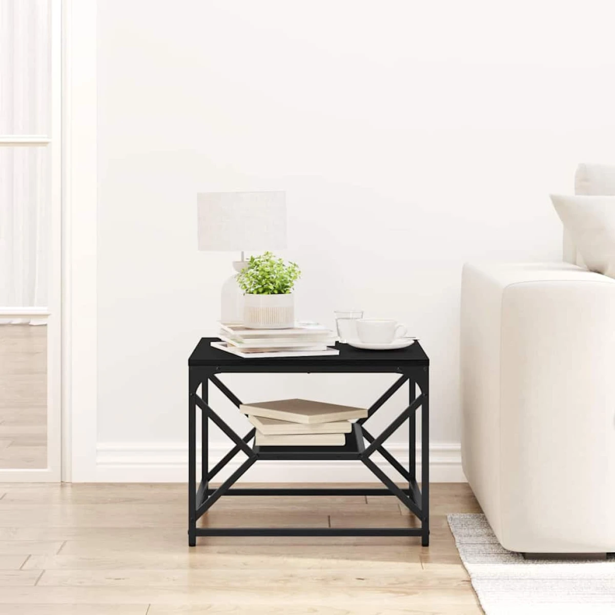 VidaXL Coffee Table 51x50x40 cm Black Oak Modern Lounge by vidaXL