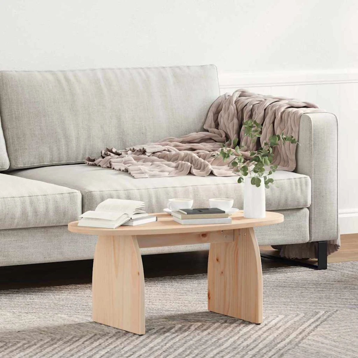 vidaXL VidaXL Coffee Table 80x40x35 cm Natural Pine Living Room - Coffee Table