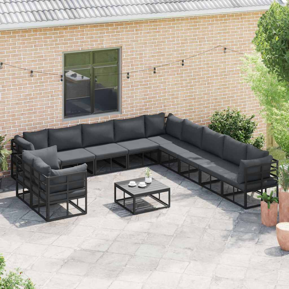 Premium Garden Sofa Set 11-Pcs Cushioned Patio by vidaXL