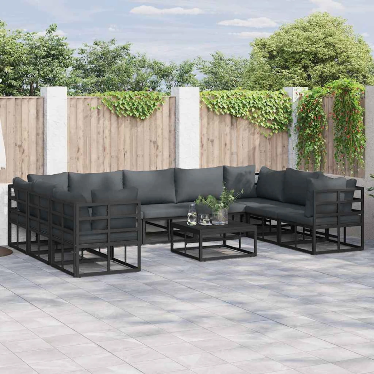 vidaXL Premium Outdoor Sofa Set 9pc Weatherproof Patio - Garden Sofa Sets