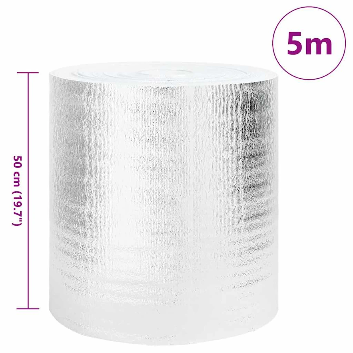 vidaXL VidaXL Radiator Heat Reflector 0.5 x 25 m Aluminium Silver Finish Energy Saving Home Heating - Radiator