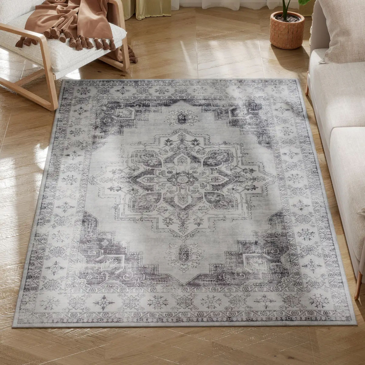HOMCOM HOMCOM Flannel Non-Slip Washable Rug for Living Room - Rug