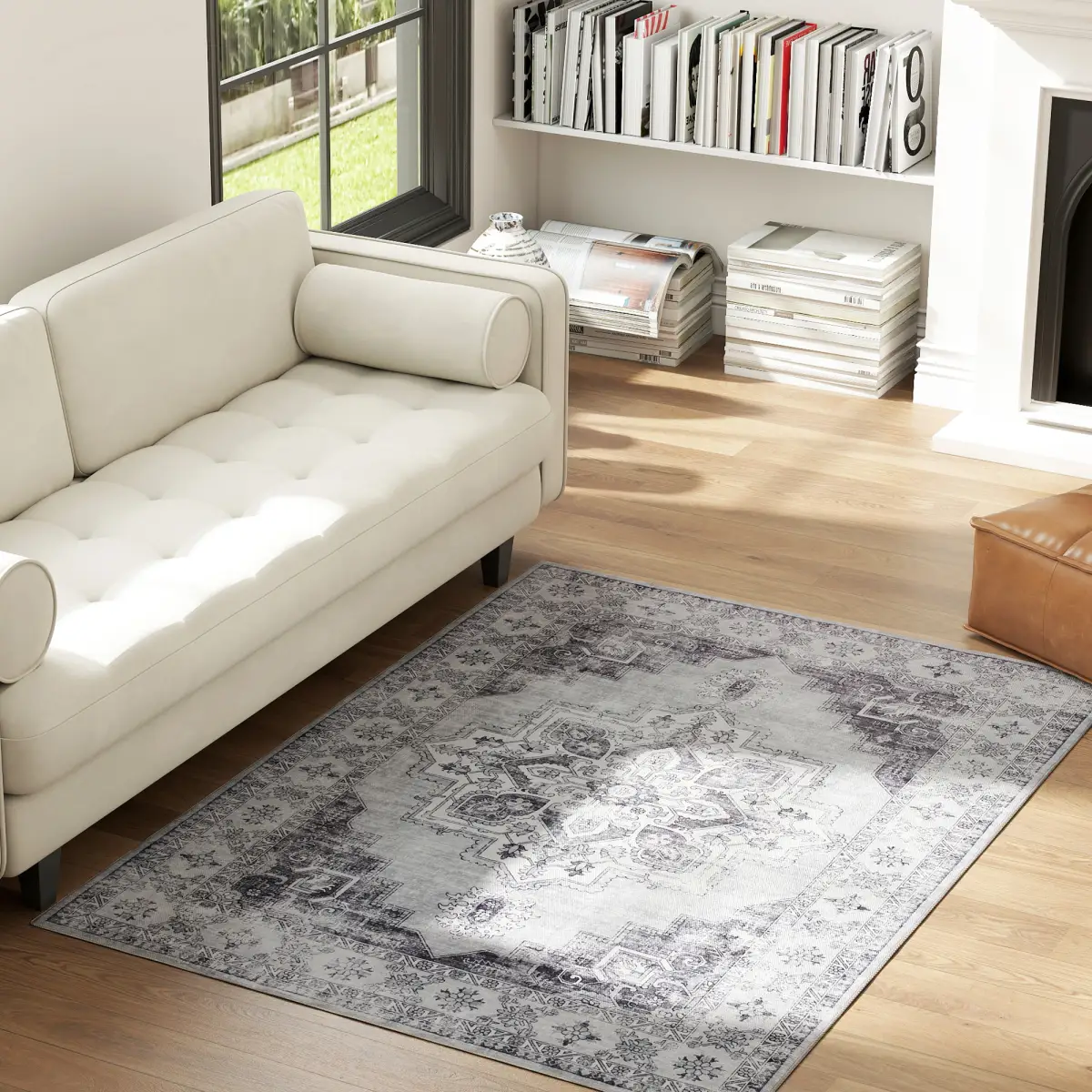 HOMCOM HOMCOM Flannel Non-Slip Washable Rug for Living Room - Rug
