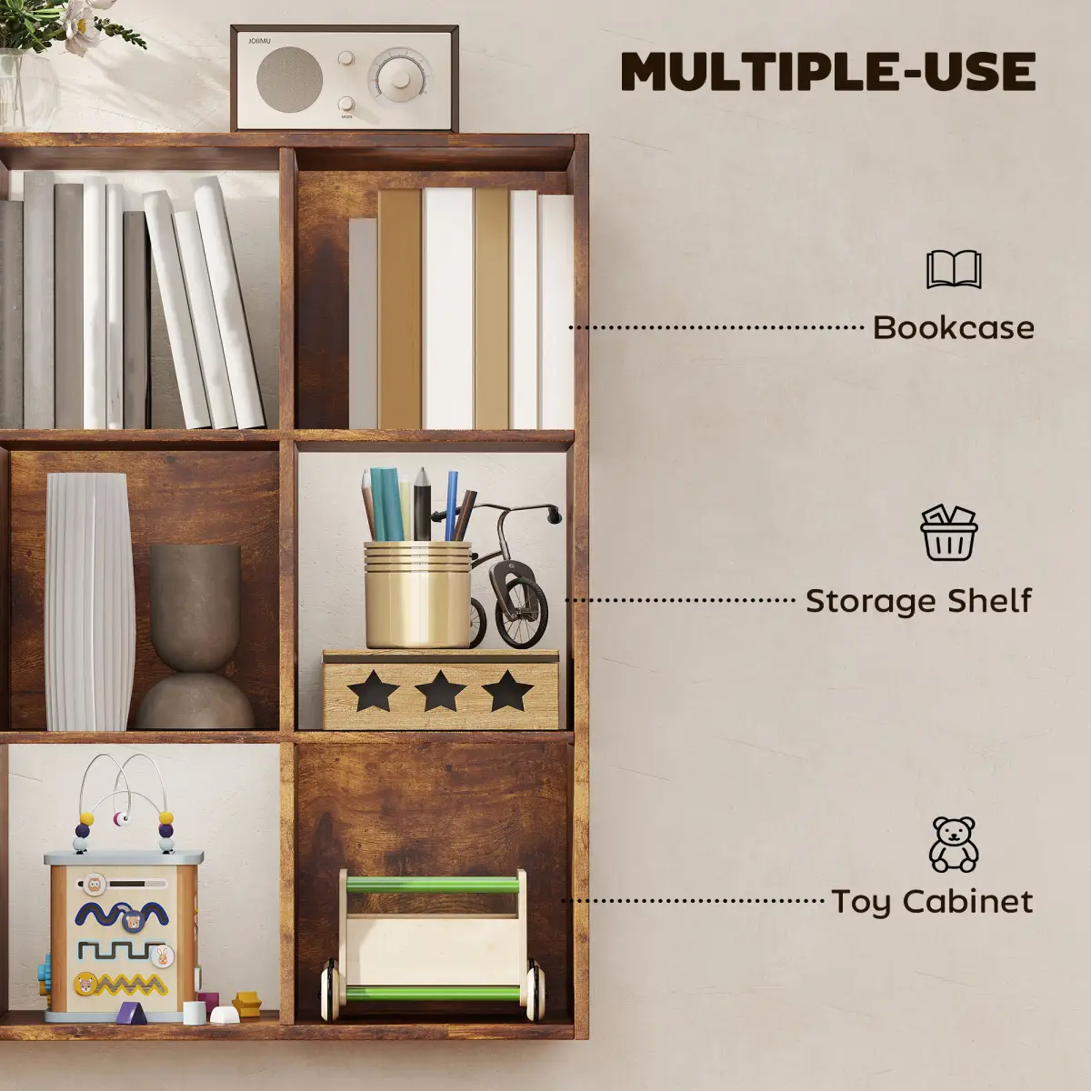 HOMCOM HOMCOM Storage Cupboard Bookcase Bookshelf Home Office - Bookcase