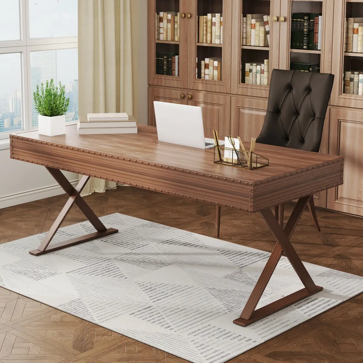 HOMCOM Non-Slip Large Rug for Living Room - Rug
