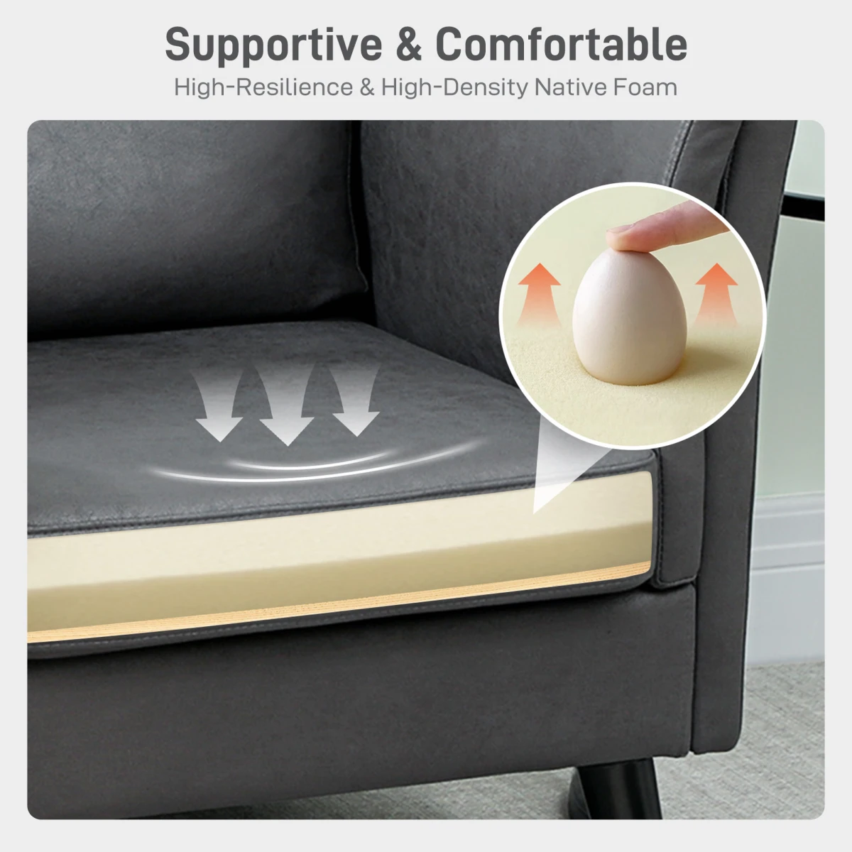 HOMCOM Loveseat Sofa Compact Leathaire Upholstery Bedroom by HOMCOM