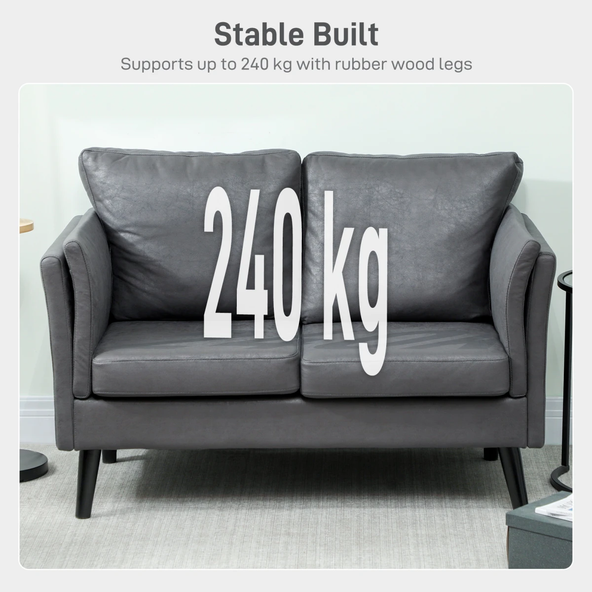HOMCOM HOMCOM Loveseat Sofa Compact Leathaire Upholstery Bedroom - Sofa