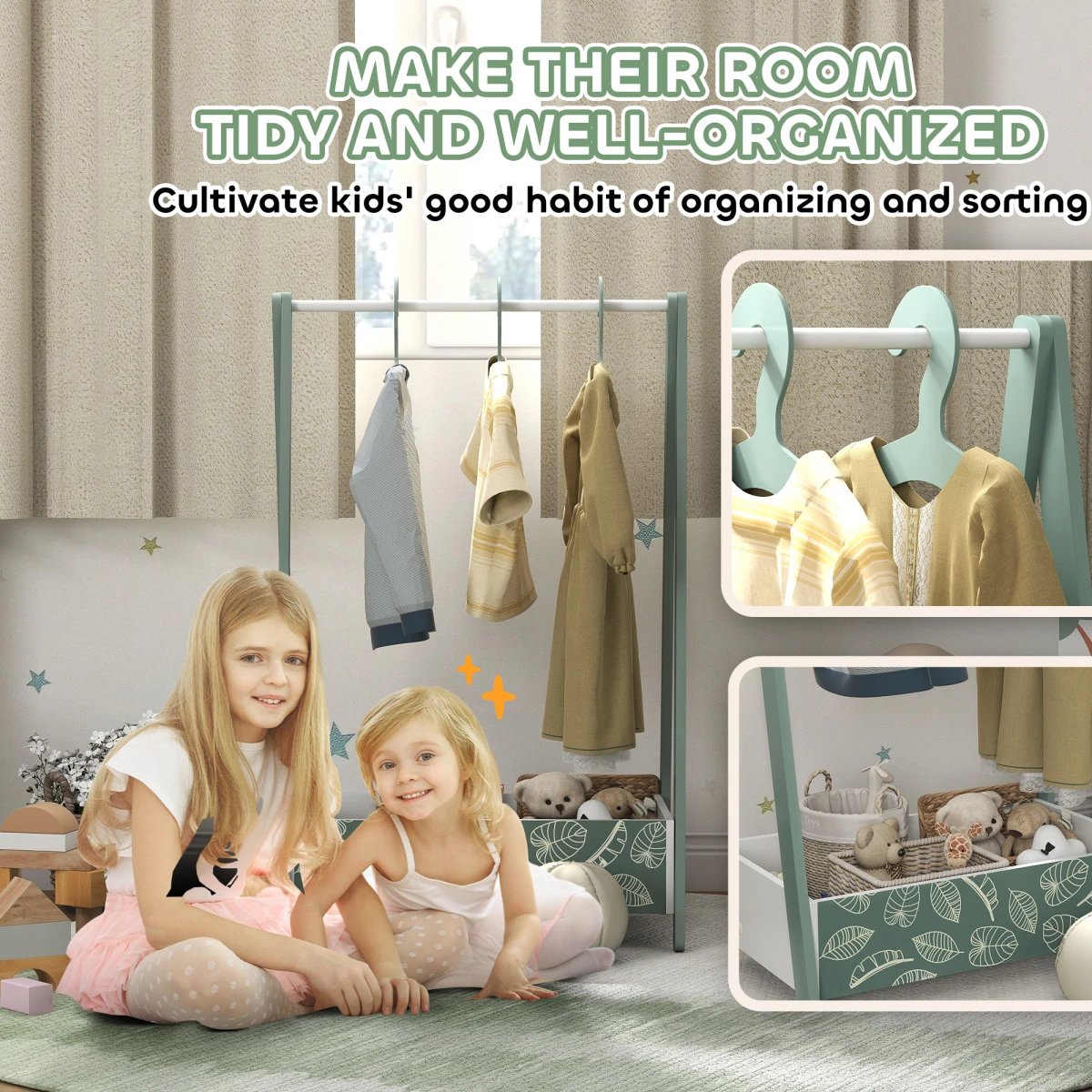 AIYAPLAY Baby Clothes Rack Small With Hangers For Kids by AIYAPLAY