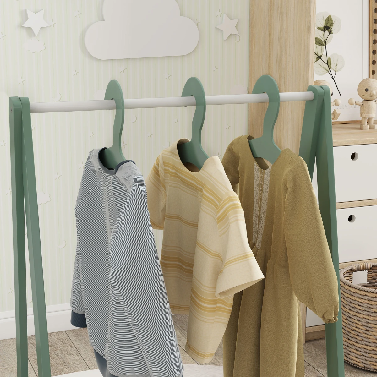 AIYAPLAY Baby Clothes Rack Small With Hangers For Kids by AIYAPLAY