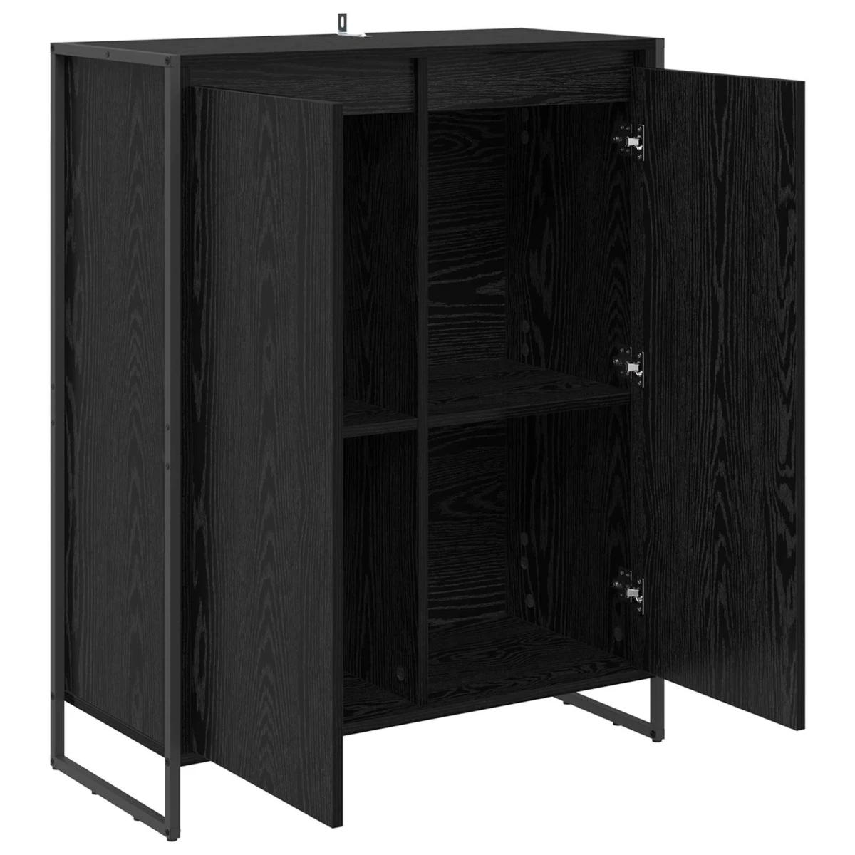 vidaXL vidaXL Shoe Cabinet Black Oak 79 x 36 x 100 cm Engineered Wood -