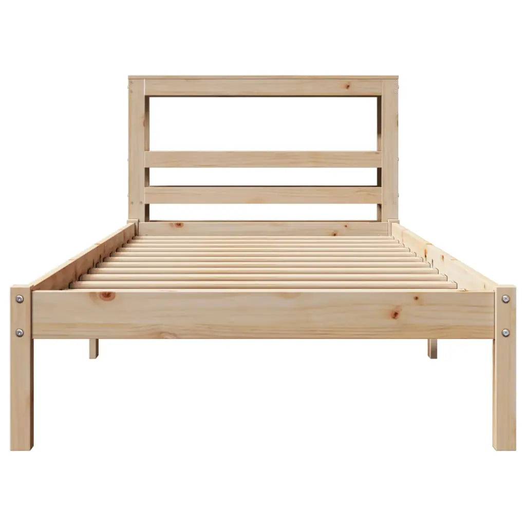 vidaXL Bed Frame without Mattress 75x190 cm Small Single Solid Wood Pine - from vidaXL