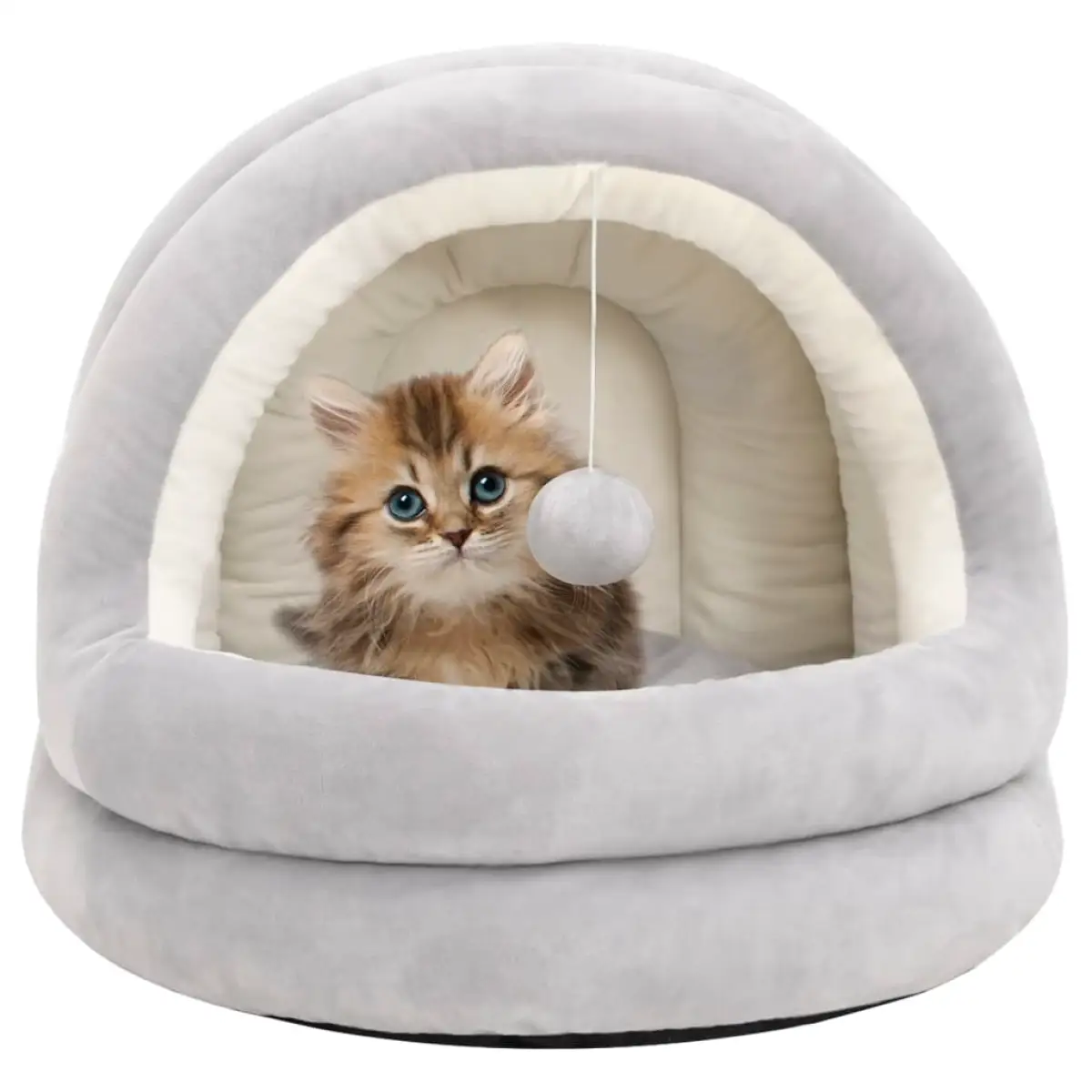 vidaXL vidaXL Cat Bed 40x40x35 cm Grey and Cream - Cat Beds